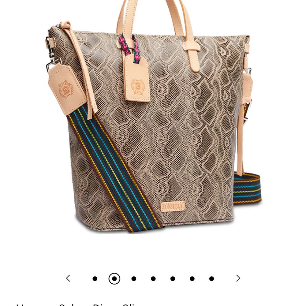 Consuela Snake Print Tote with Tan Accents